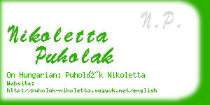 nikoletta puholak business card